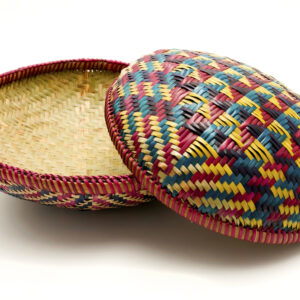 Boho Woven Basket with Lid – Handmade Storage Decor for Home