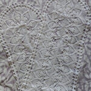 White Embroidered Lace Trim Jacquard Tablecloth