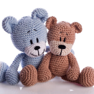 Crocheted Bear Couple – Handmade Soft Toys | Grey & Brown Amigurumi Bears | Cute Gift for Kids | Nursery Décor | Handmade Stuffed Animals